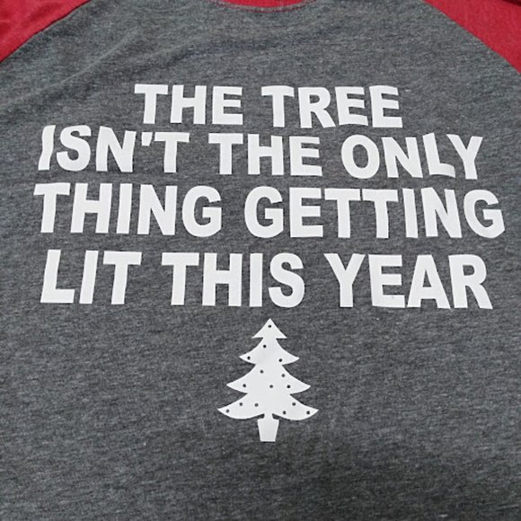 Next Level Graphic Christmas Raglan‎ Sleeve Tee Size M - Picture 6 of 6